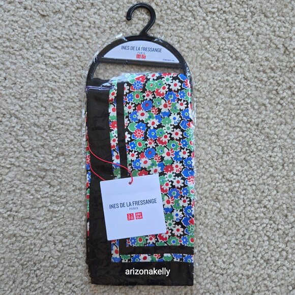 NWT Ines de la Fressange x Uniqlo Silk Scarf Neckerchief - Picture 2 of 6